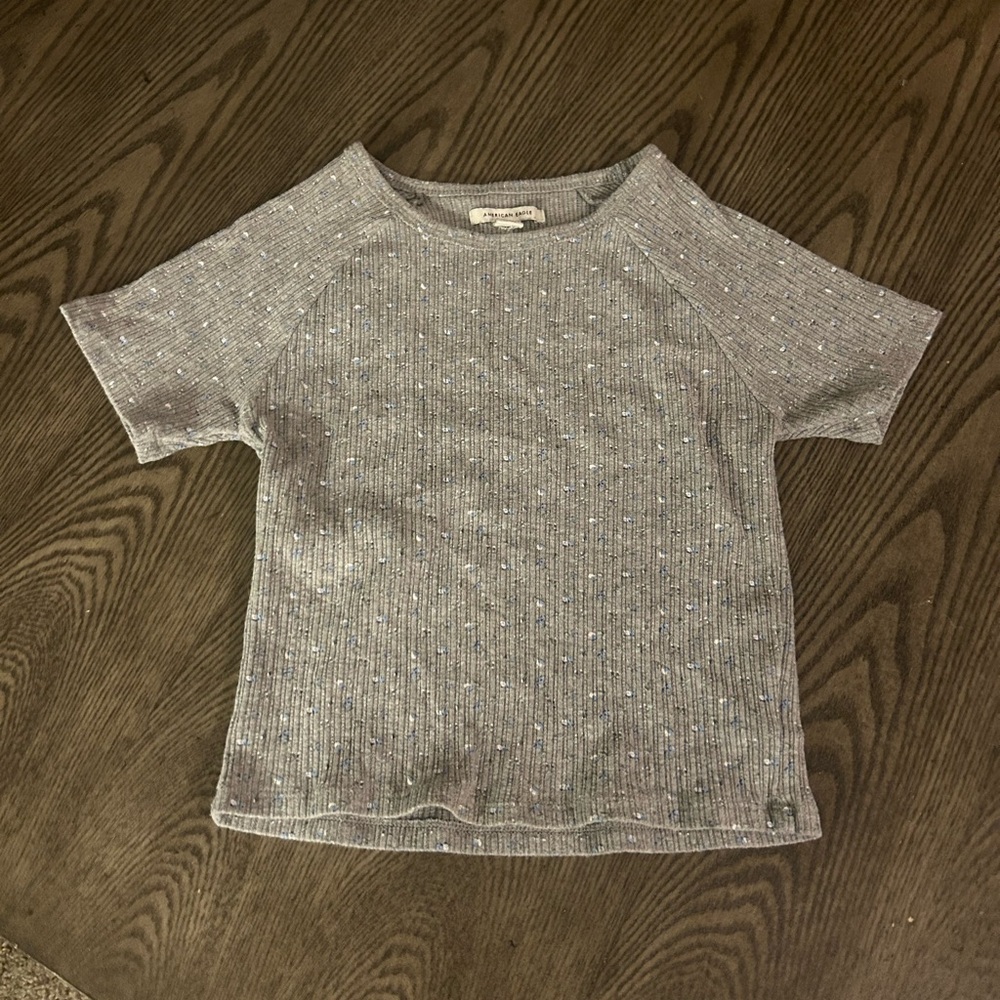 Floral grey baby tee